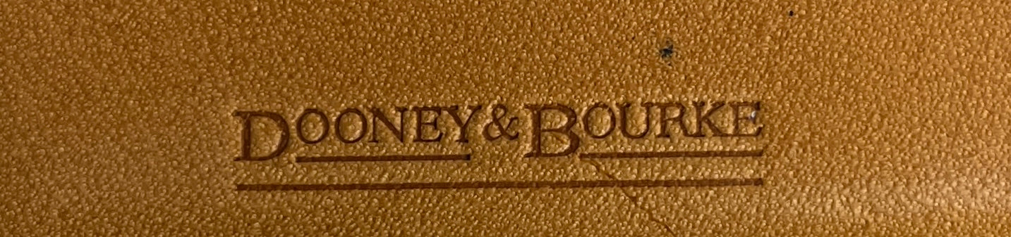 Dooney & Bourke Wallet Logo Pattern Canvas w Leather Tan SKU 000422