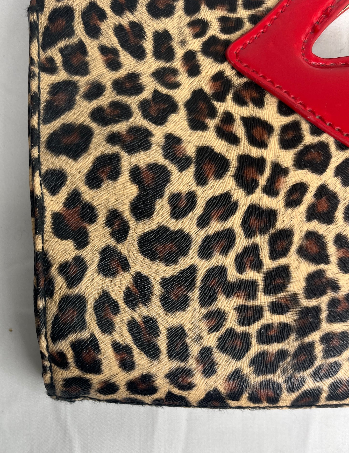 Lips Clutch Leopard Brown, Tan, Red SKU 000422