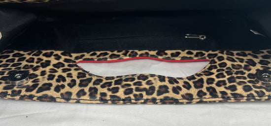 Lips Clutch Leopard Brown, Tan, Red SKU 000422