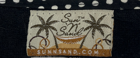 SOLD Sun N' Sand Hat Visor Polka Dot Black, White SKU 000427