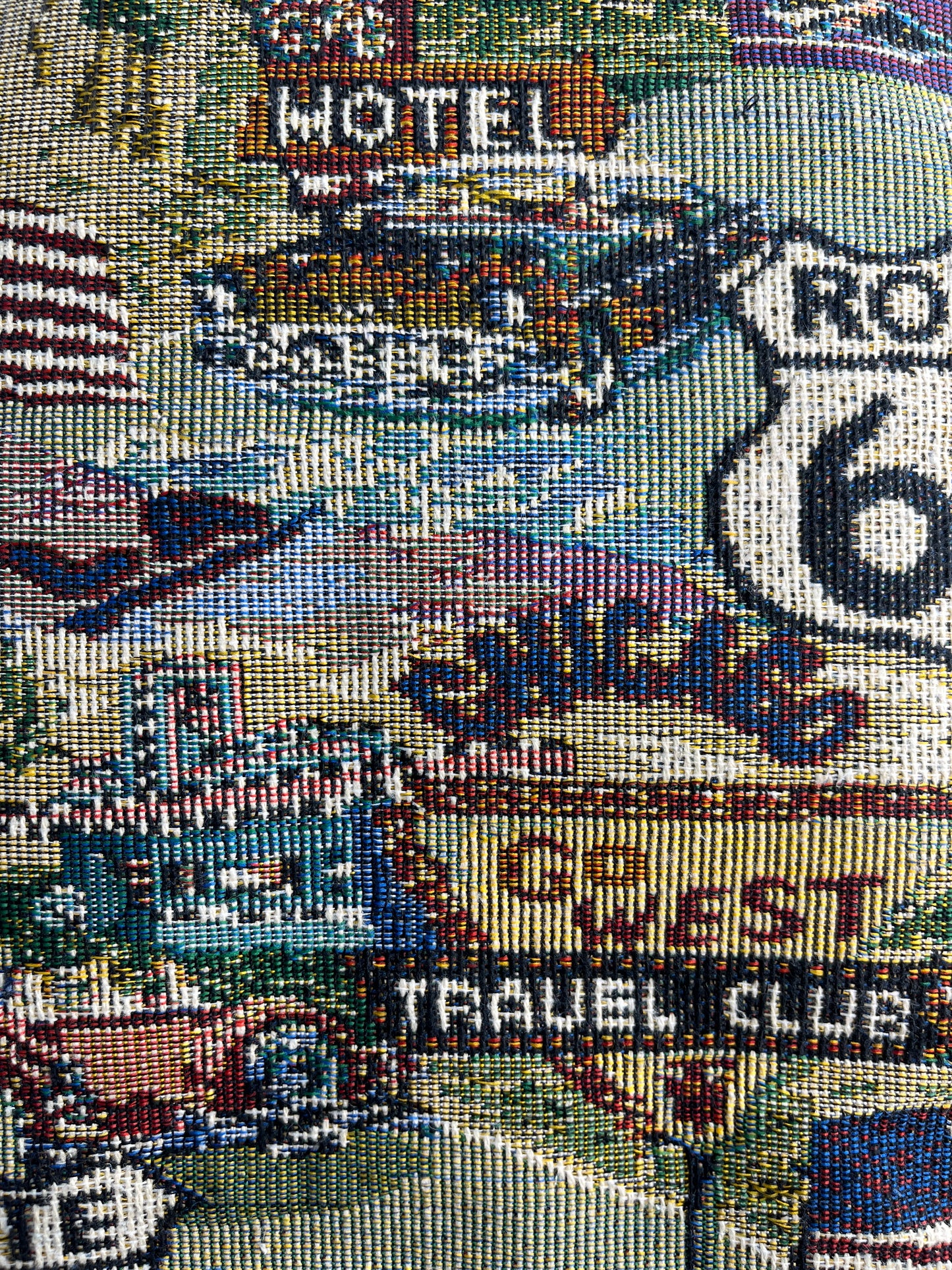 Canvas Bag/ Purse Route 66 Theme Black Trim Multi SKU 000432