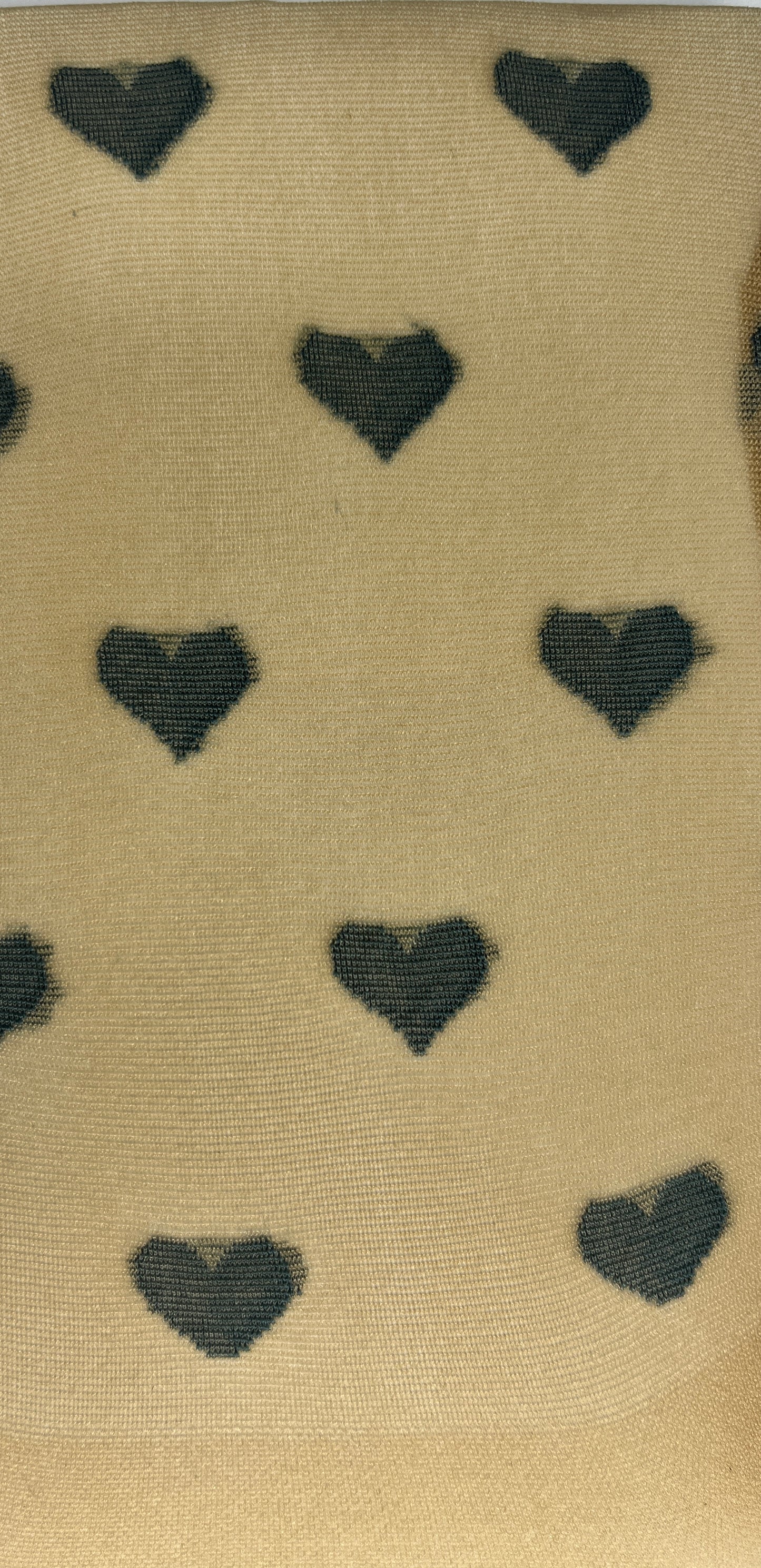 Pretty Stockings Heart Pattern Nude, Black SKU 000436