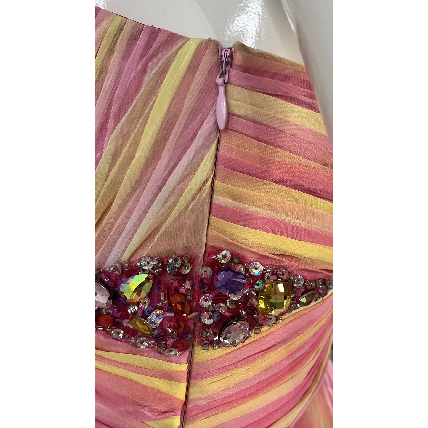 Iris Gown Strapless Embellished Floral Pink, Yellow, Purple Size 6 SKU 000369-5