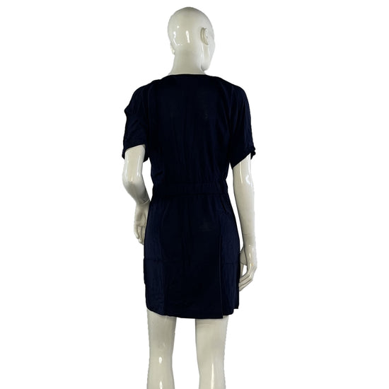 J. Crew Dress Short Sleeves Above-Knee Navy Size XS SKU 000075-3