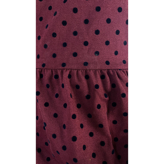 J. Crew Dress Sleeveless Above-Knee Polka Dot Maroon, Black Size M SKU 000076-2