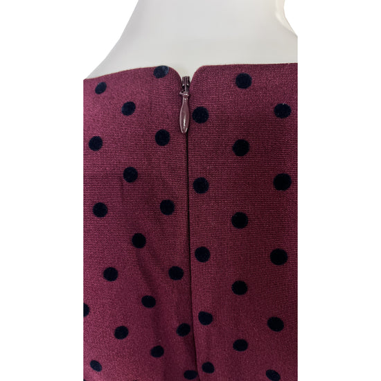 J. Crew Dress Sleeveless Above-Knee Polka Dot Maroon, Black Size M SKU 000076-2