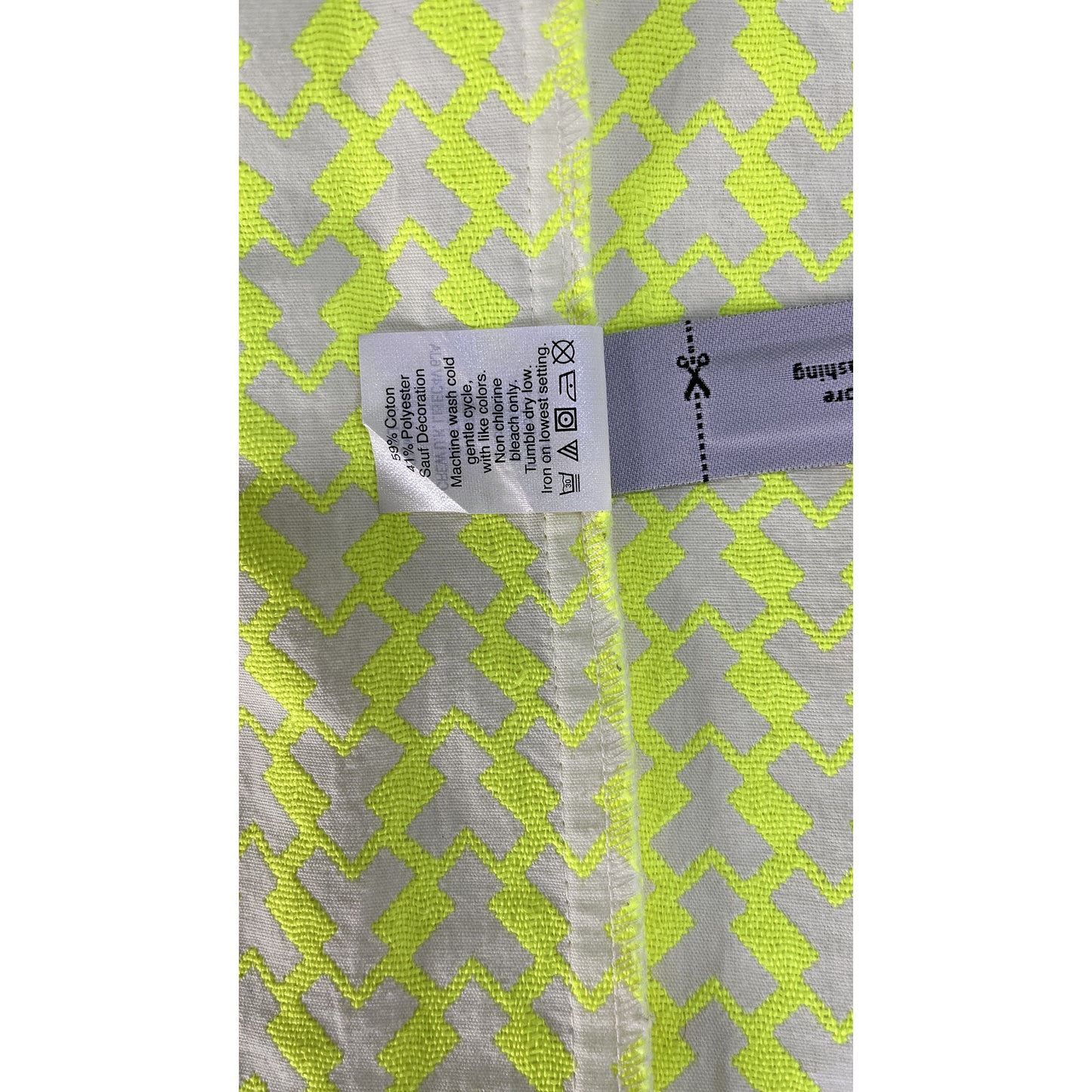 J. Crew Dress Tunic Above-Knee Geometric Pattern Neon Yellow, Blue Size 4 SKU 000076-4