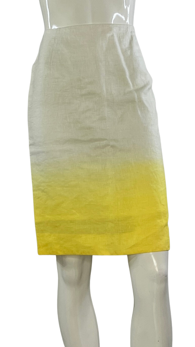 J. Crew Pencil Skirt Ombre White, Yellow Size 6 SKU 000218-12