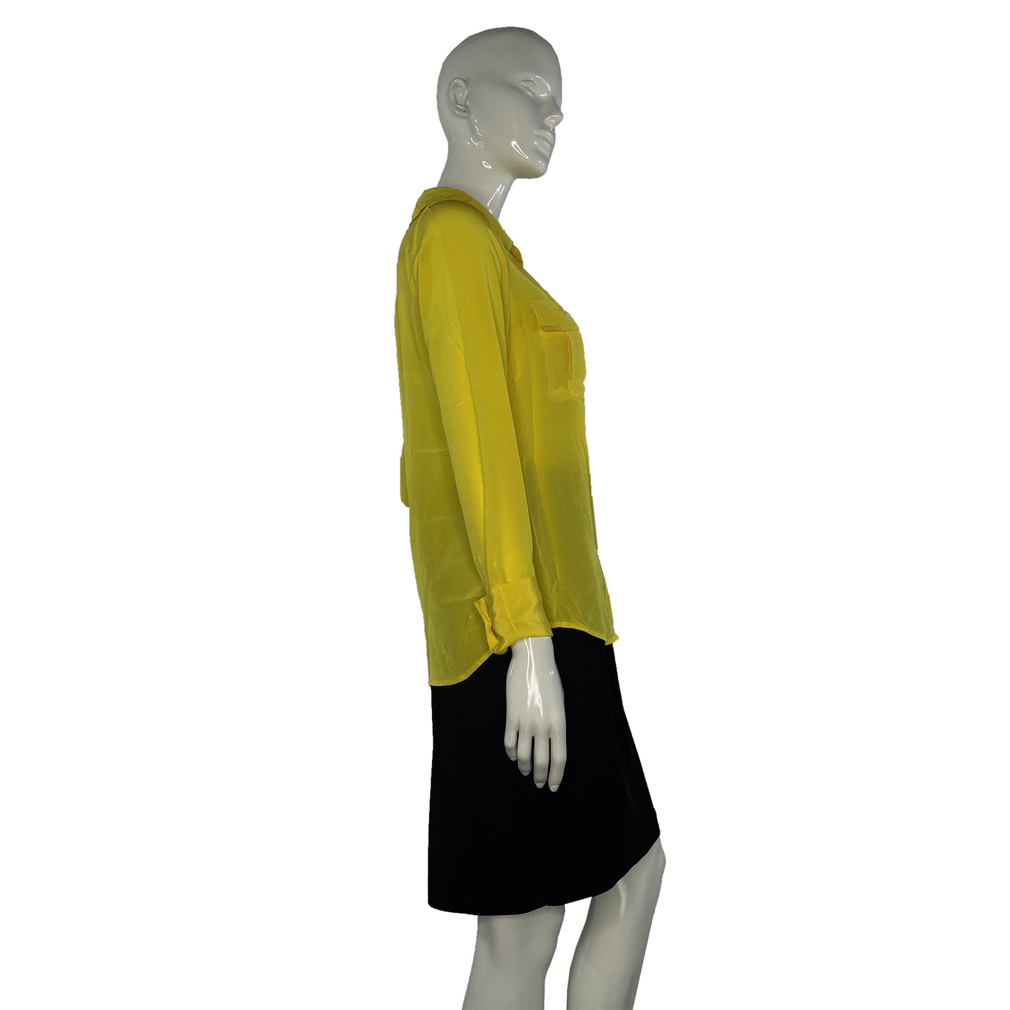 J. Crew Top Long Sleeves Collared Button Down Bright Yellow Size 6 SKU 000229-2