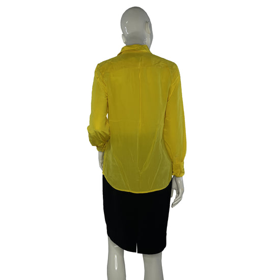 J. Crew Top Long Sleeves Collared Button Down Bright Yellow Size 6 SKU 000229-2