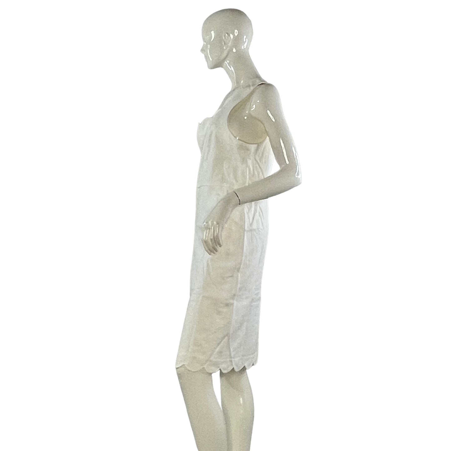 J Crew Dress Sleeveless Above-Knee Scallop Detail White Size 20 SKU 000414