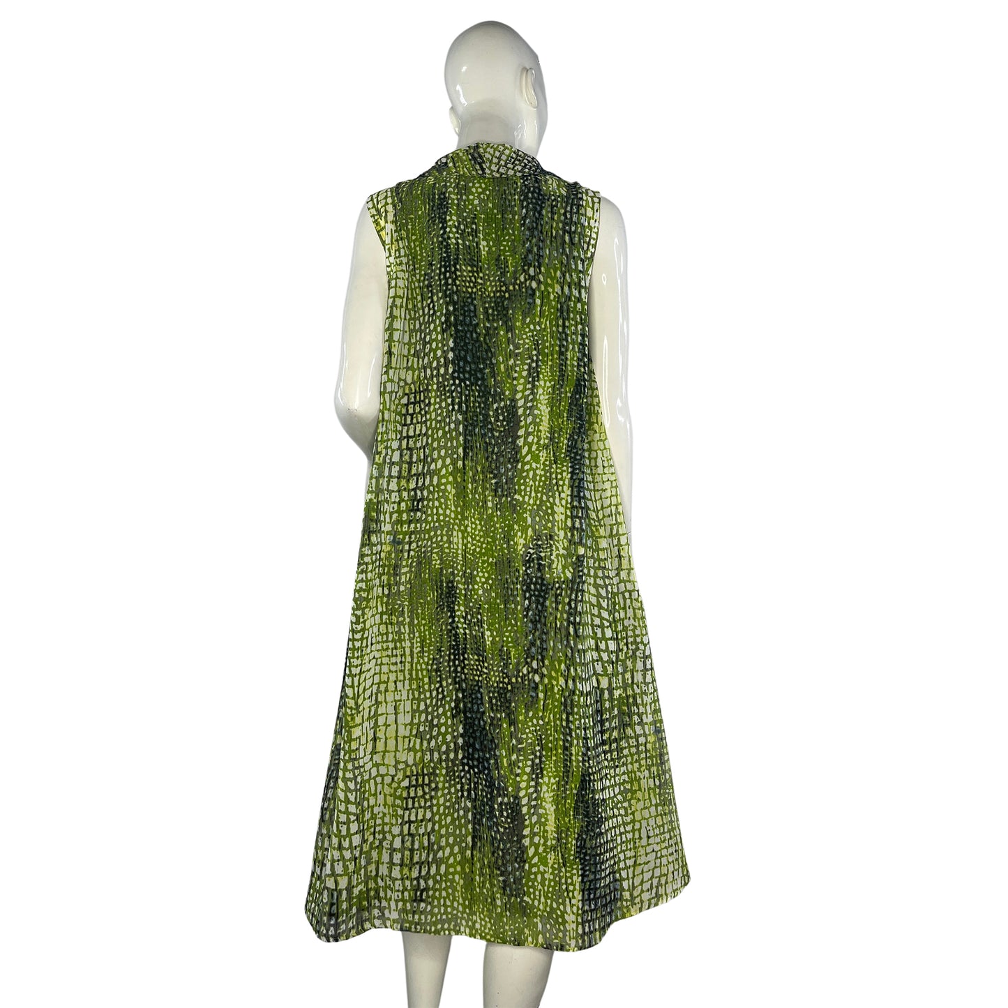 Jones New York Ruffles Sleeveless  Green Dress Sz 14W SKU 000418