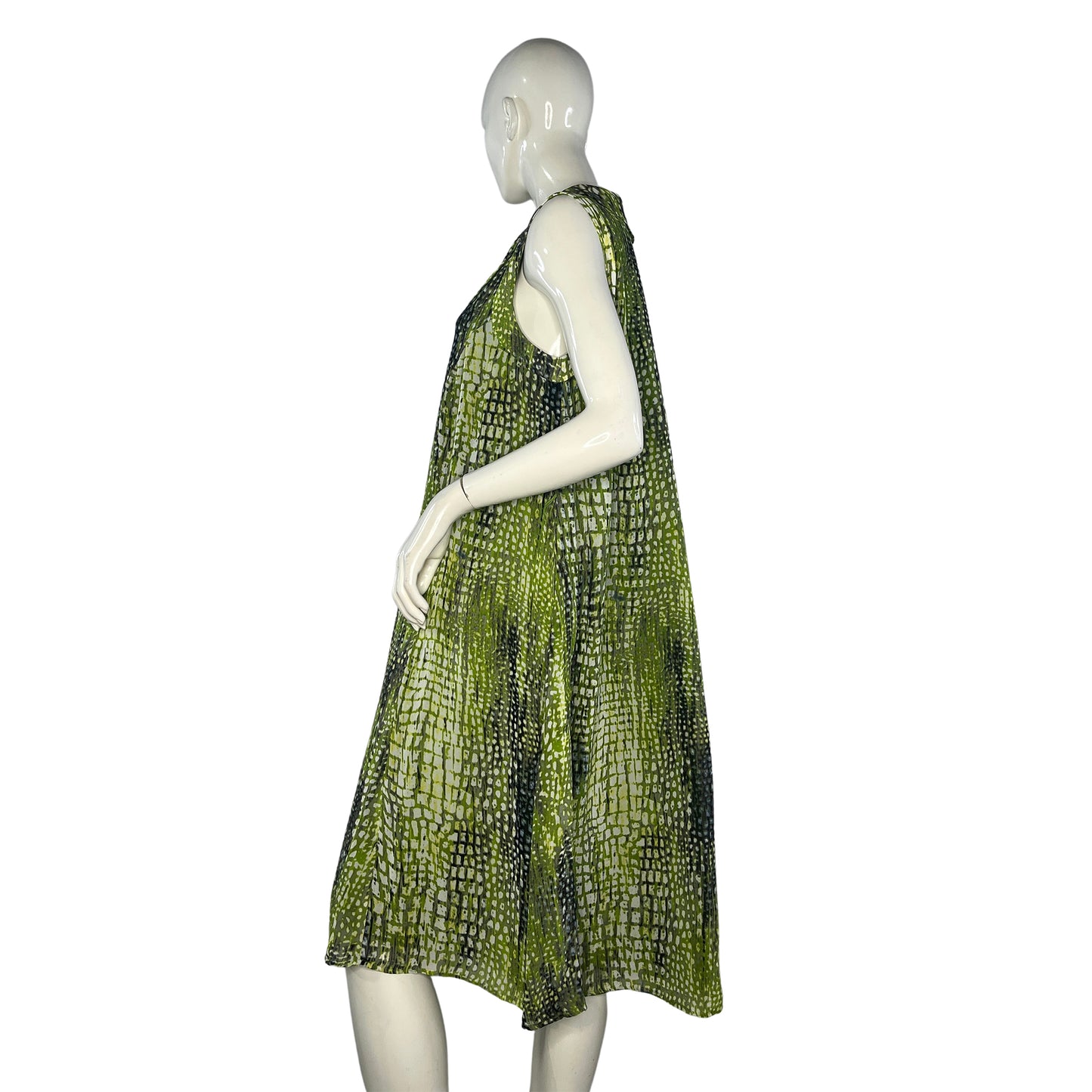 Jones New York Ruffles Sleeveless  Green Dress Sz 14W SKU 000418