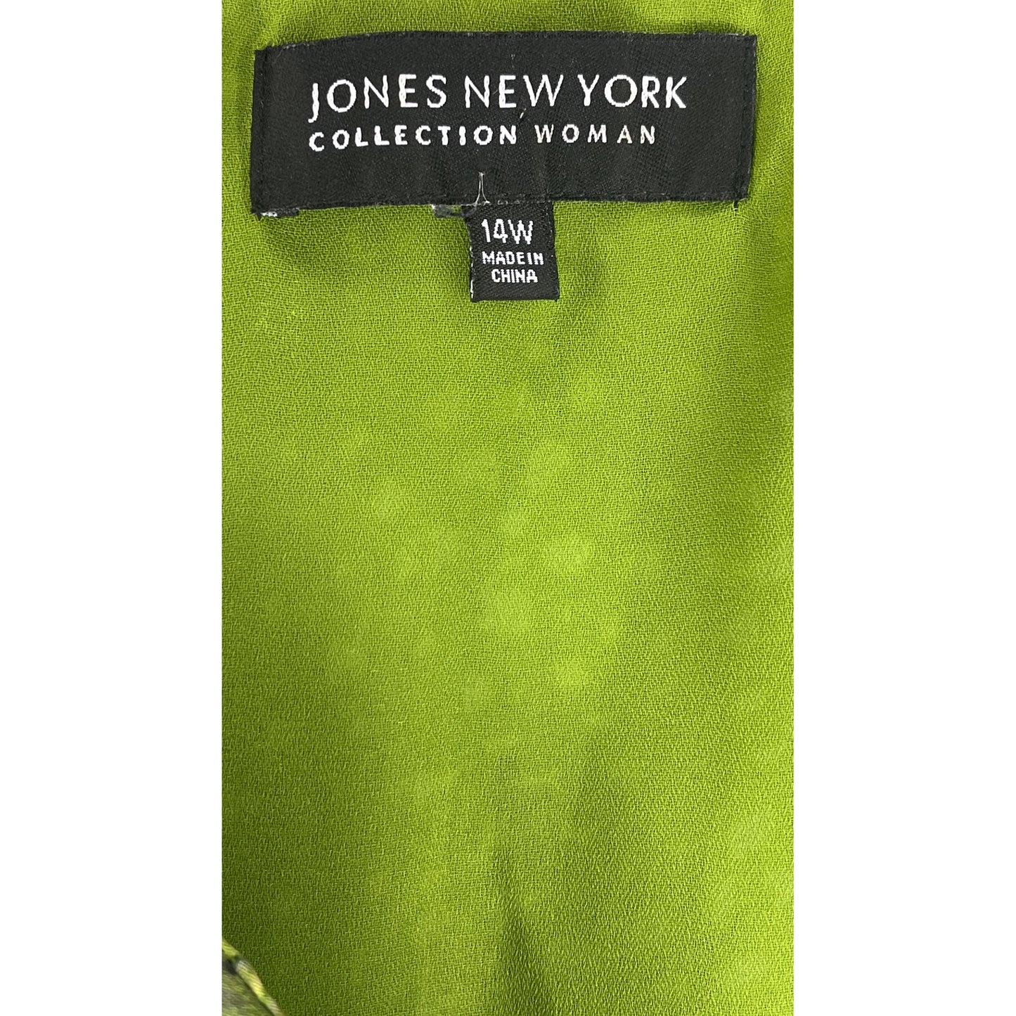 Jones New York Ruffles Sleeveless  Green Dress Sz 14W SKU 000418