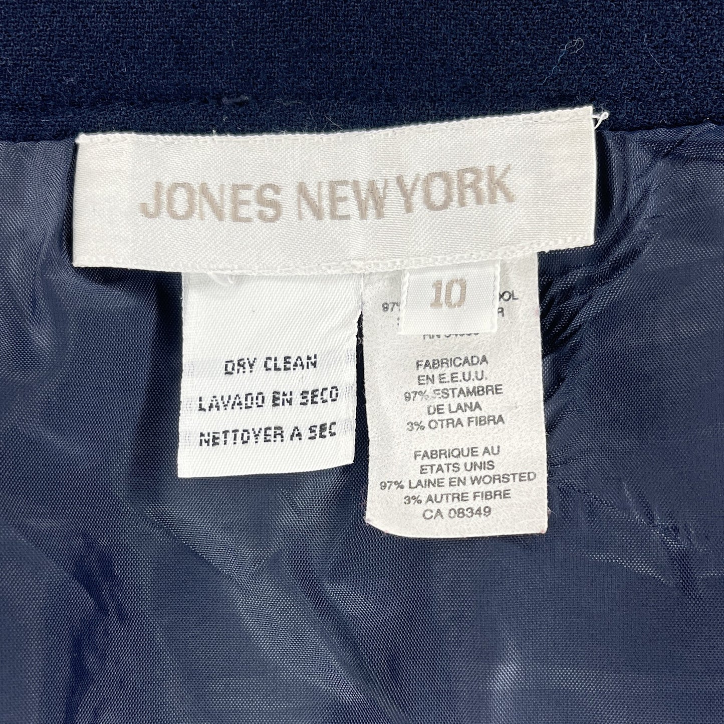 Jones New York Skirt Below-Knee Navy Size 10 SKU 000417