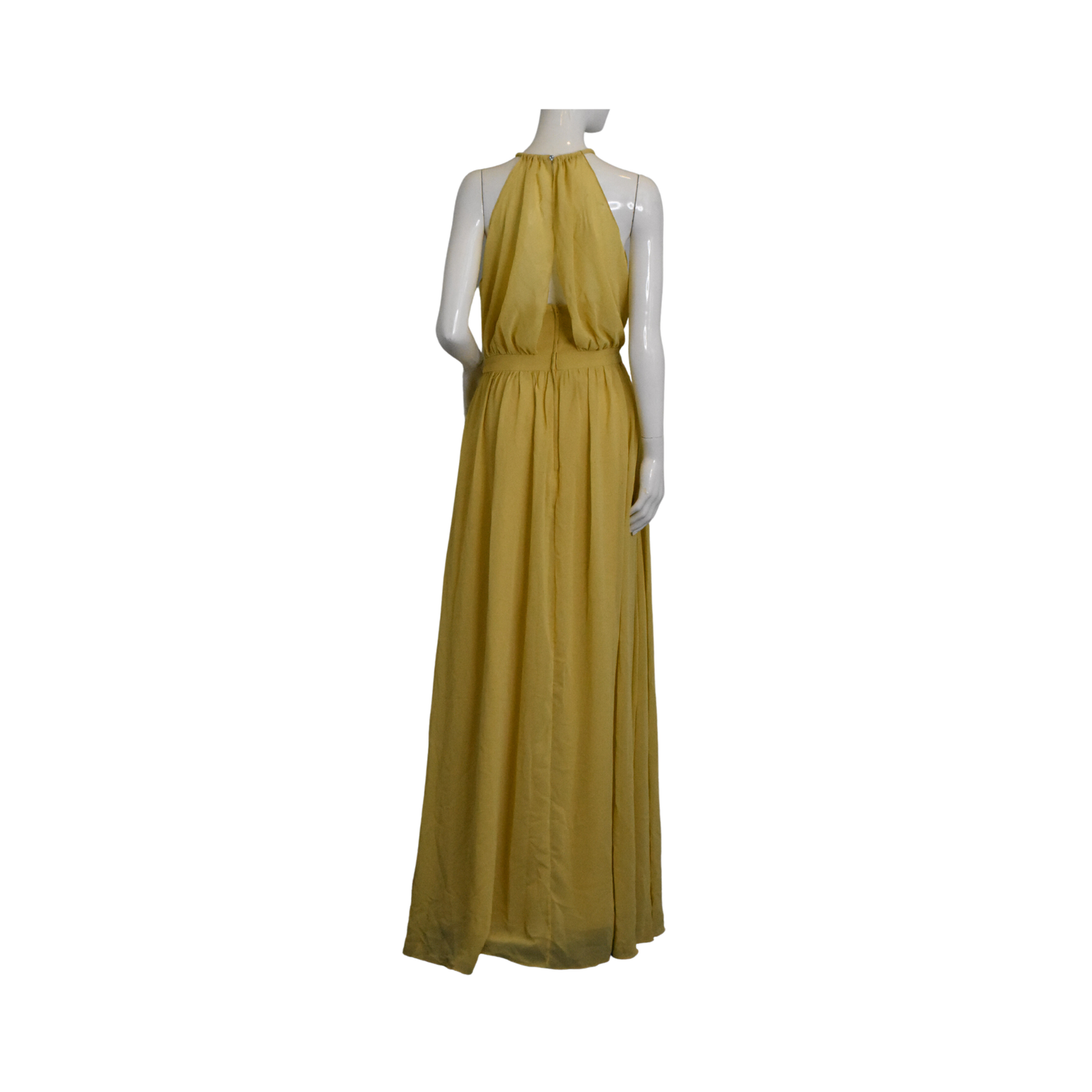 Kanalik Gown Halter-Neck Slit-Leg Yellow Size 10 SKU 000340-1