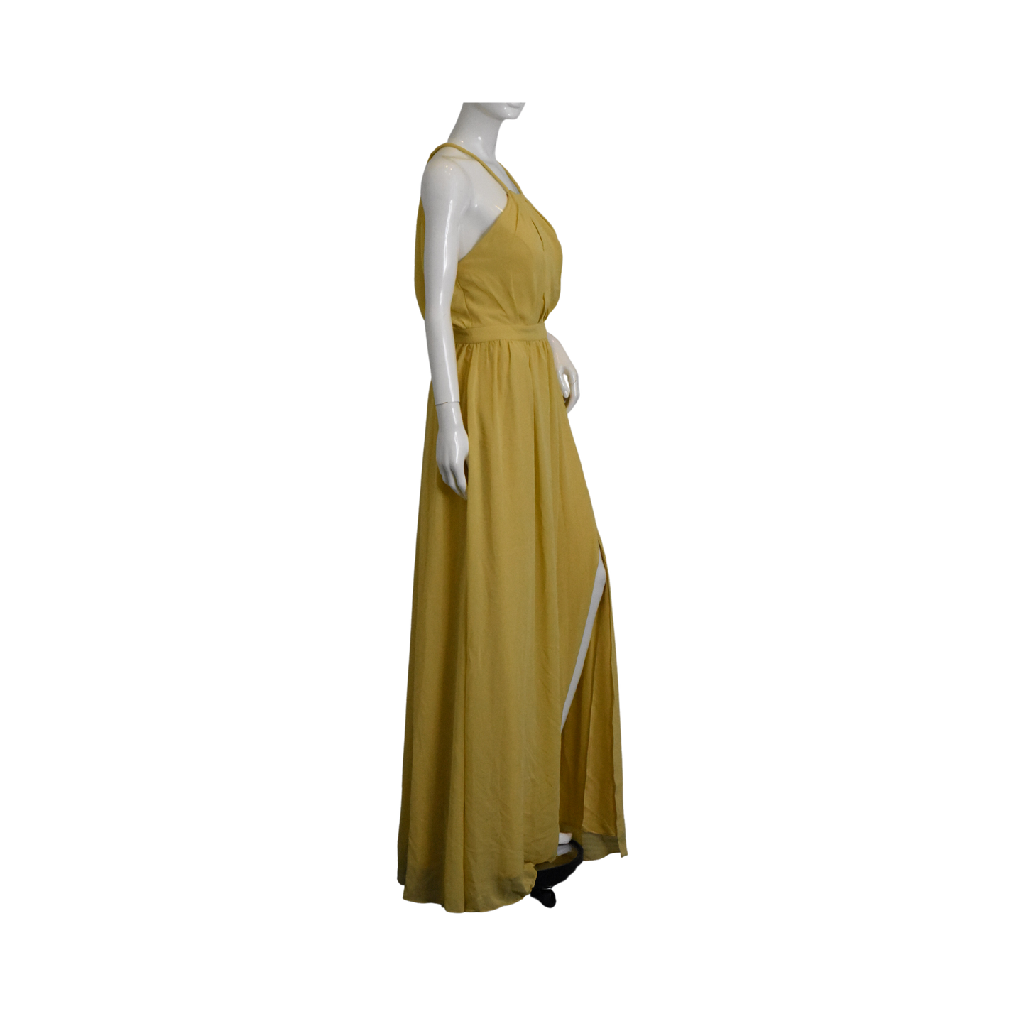 Kanalik Gown Halter-Neck Slit-Leg Yellow Size 10 SKU 000340-1
