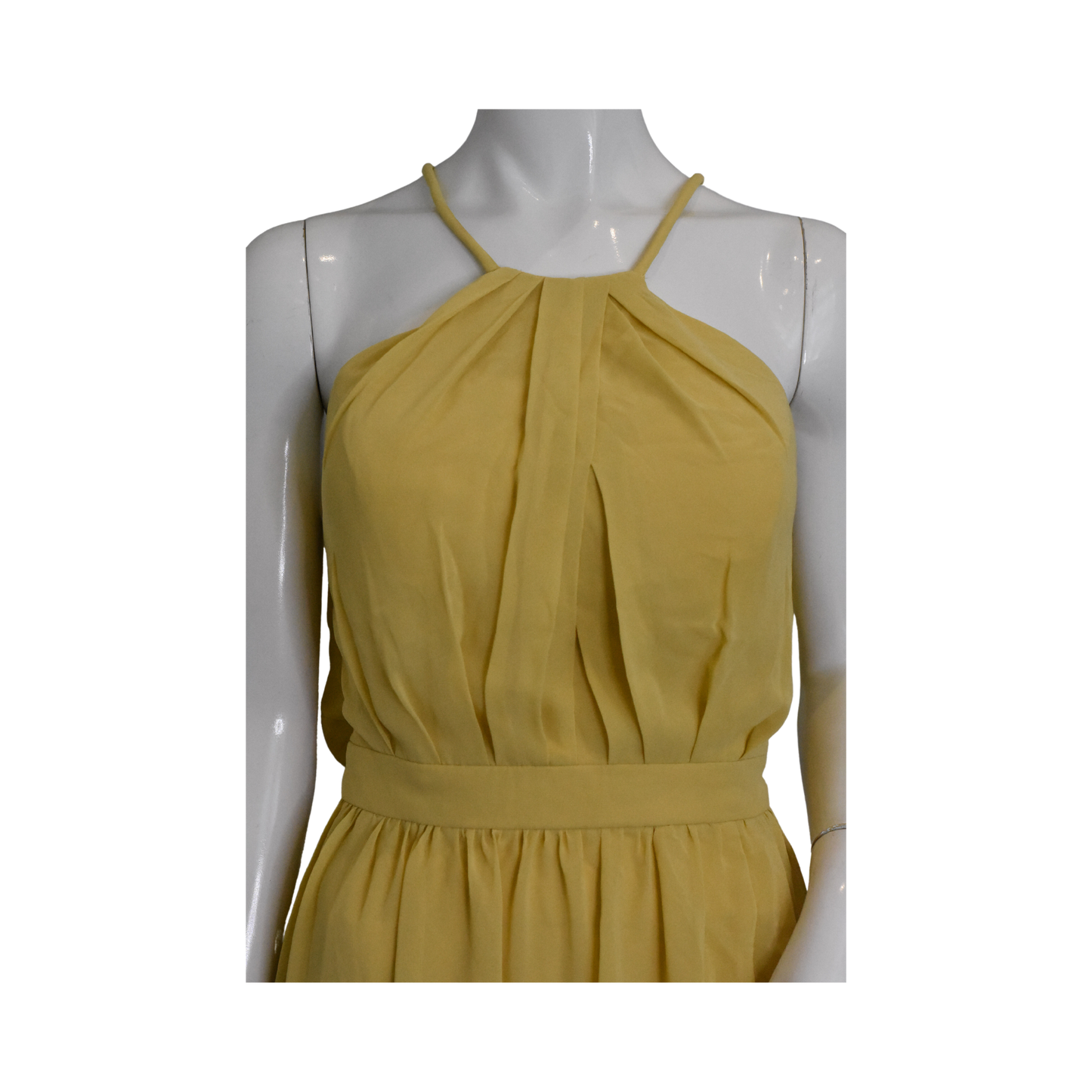 Kanalik Gown Halter-Neck Slit-Leg Yellow Size 10 SKU 000340-1