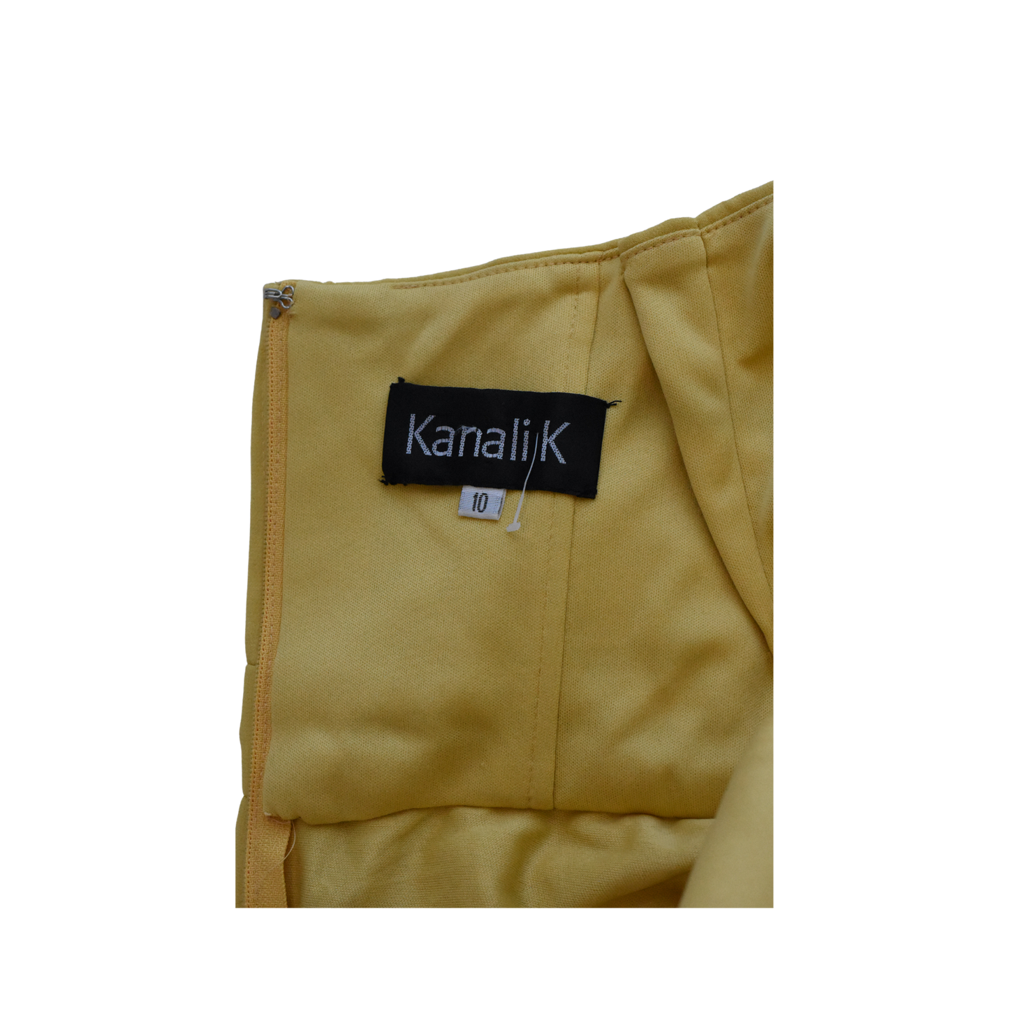 Kanalik Gown Halter-Neck Slit-Leg Yellow Size 10 SKU 000340-1