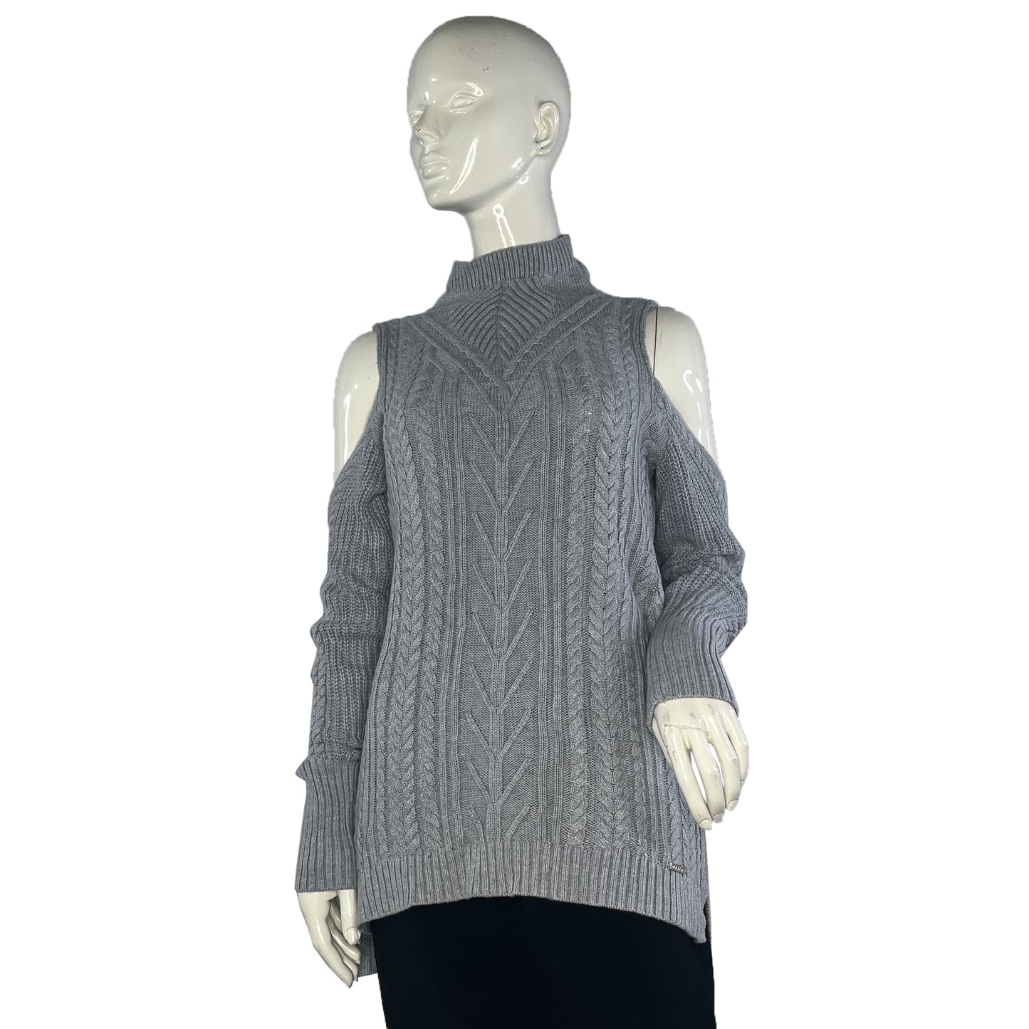 Michael Kors Sweater Open Shoulder Gray Size M SKU 000418