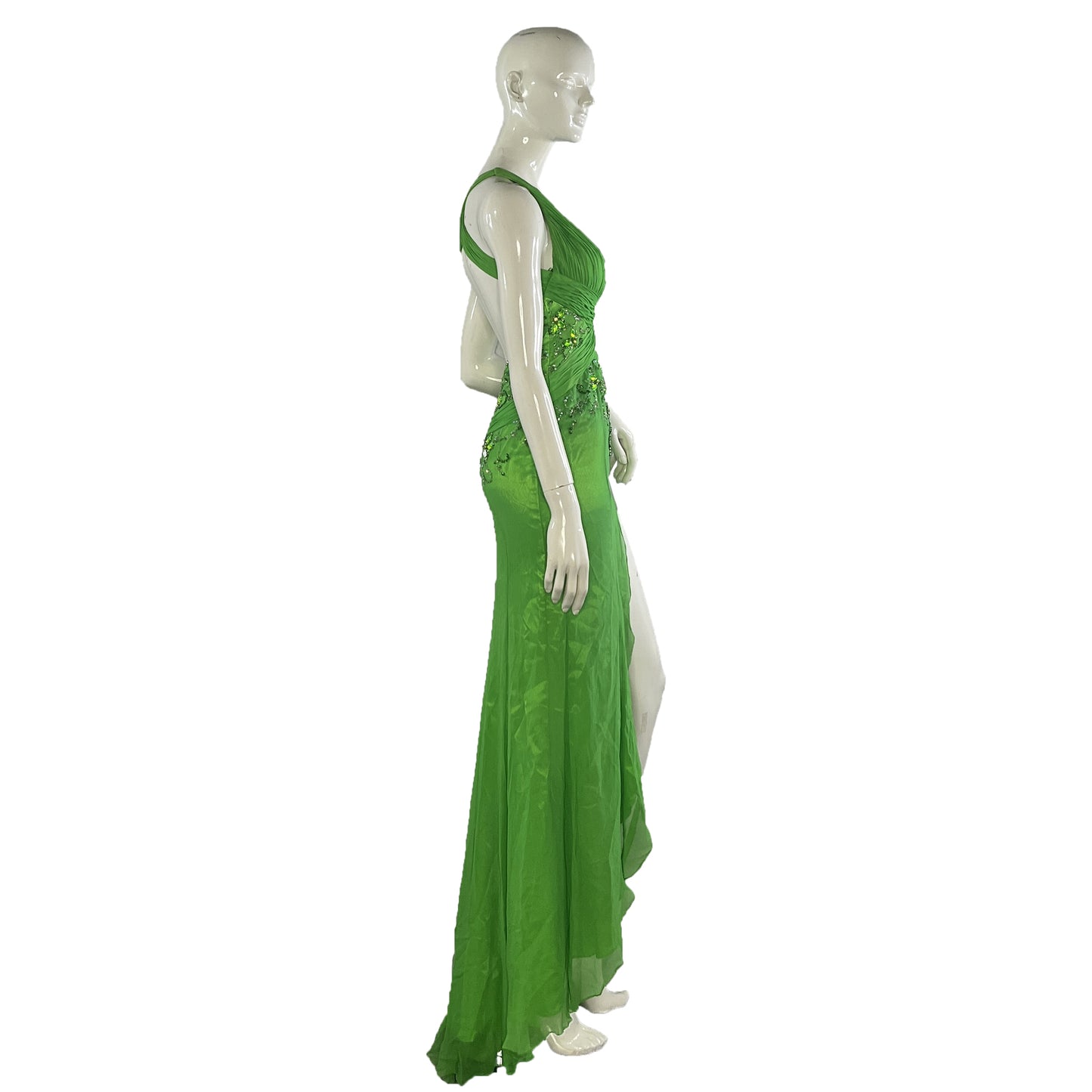 Nina Canacci Halter Green Gown Size 2 SKU 000407-4