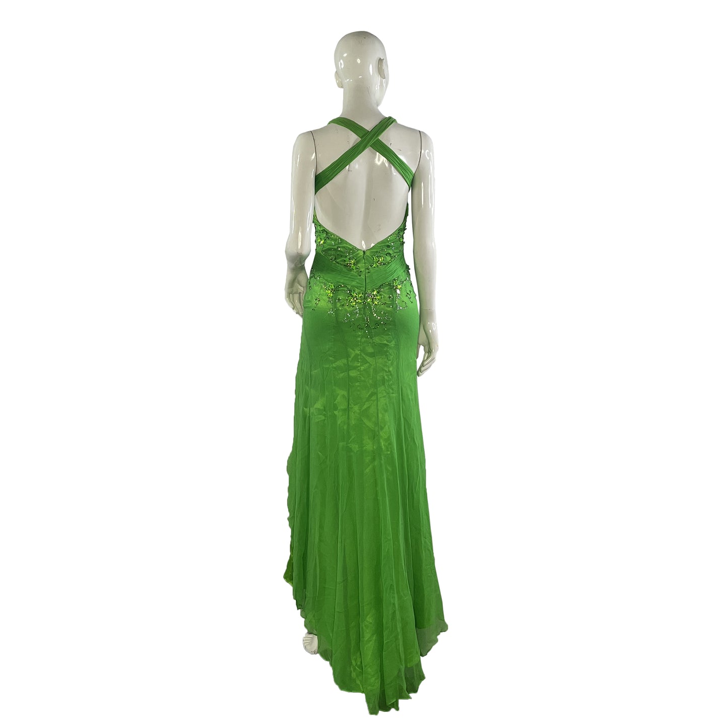 Nina Canacci Halter Green Gown Size 2 SKU 000407-4