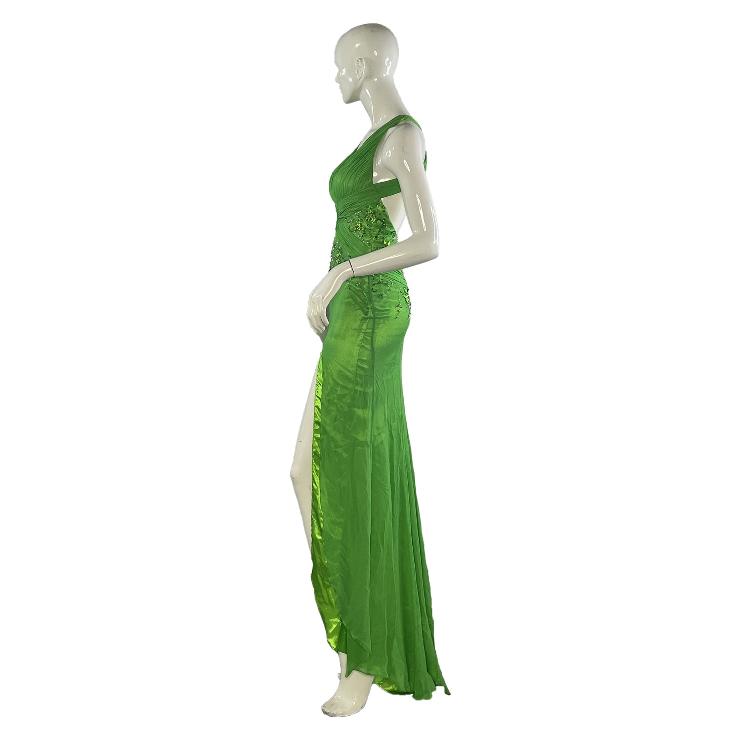 Nina Canacci Halter Green Gown Size 2 SKU 000407-4
