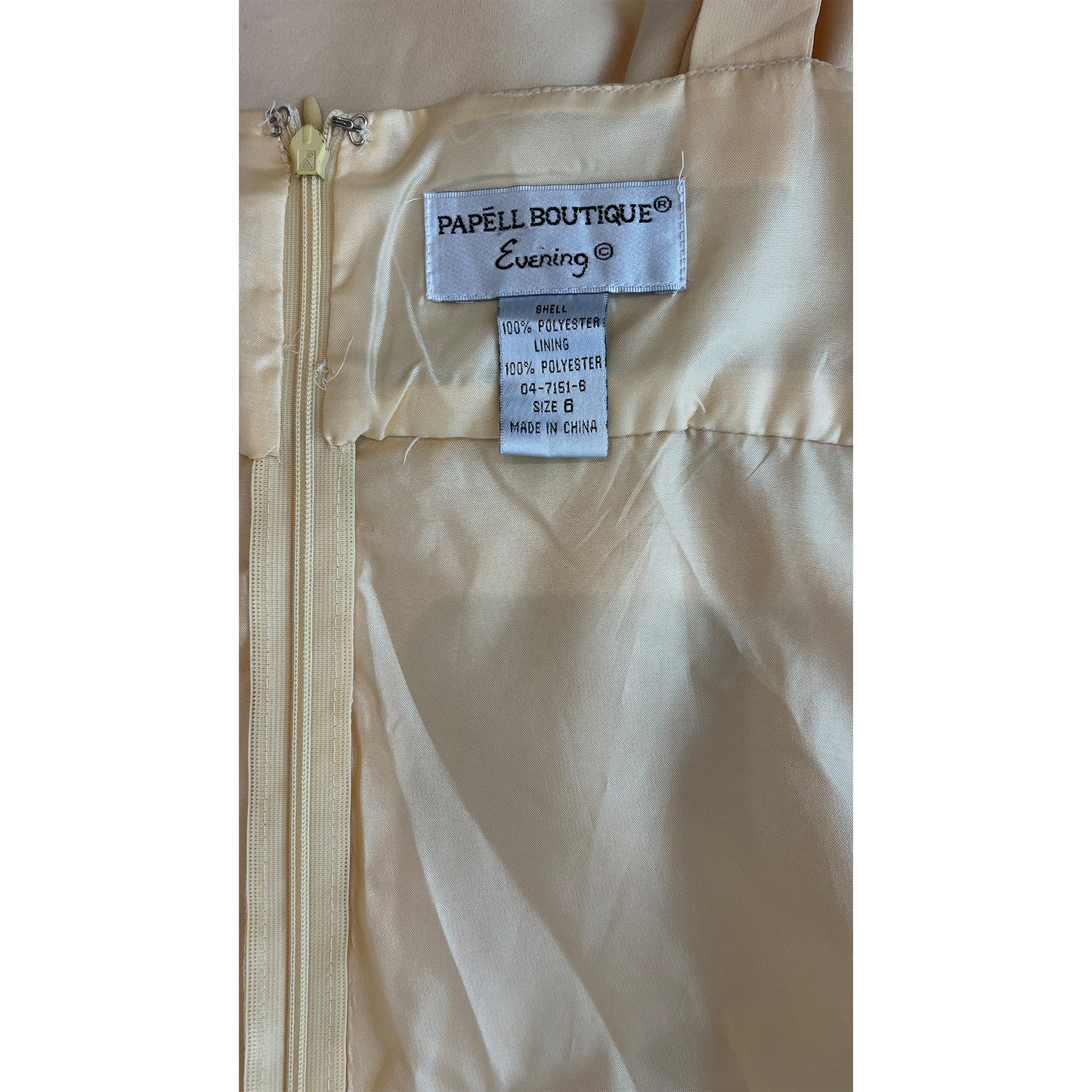 Papell Boutique Evening Gown Sleeveless Yellow Size 6 SKU 000351-3
