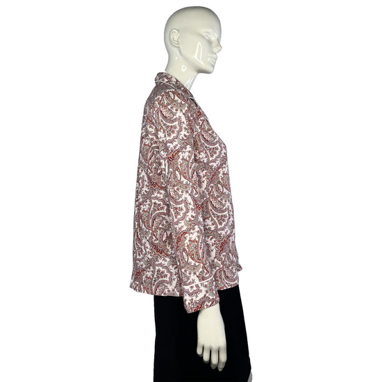 Ralph Lauren Top Long Sleeve Paisley Pattern Pink, Red, Multi  Size S SKU 000411