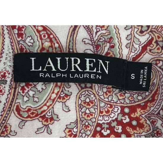 Ralph Lauren Top Long Sleeve Paisley Pattern Pink, Red, Multi  Size S SKU 000411