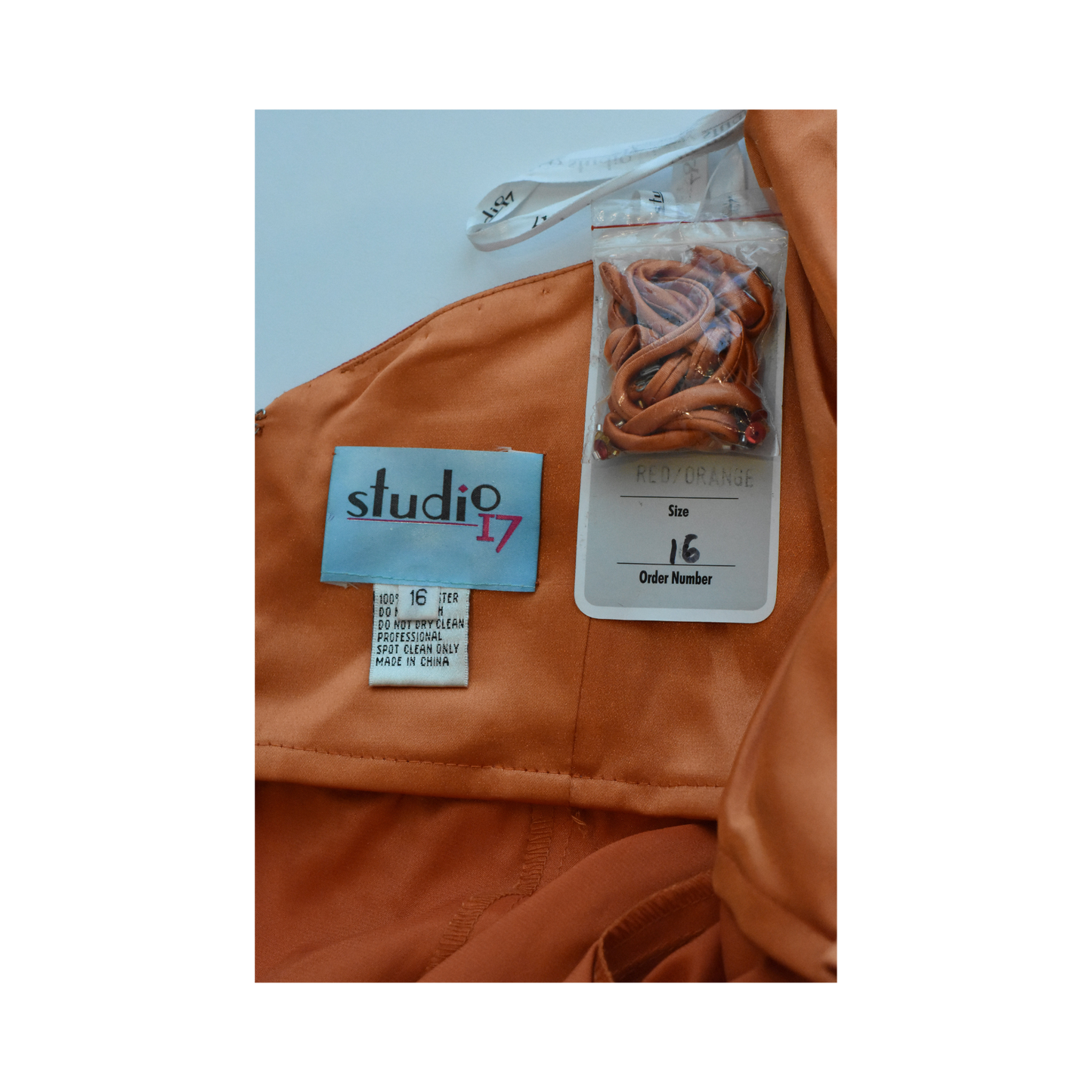 Studio 17 Sown Strapless Floral Embellished Orange, Red-Orange Size 16 SKU 000340-4