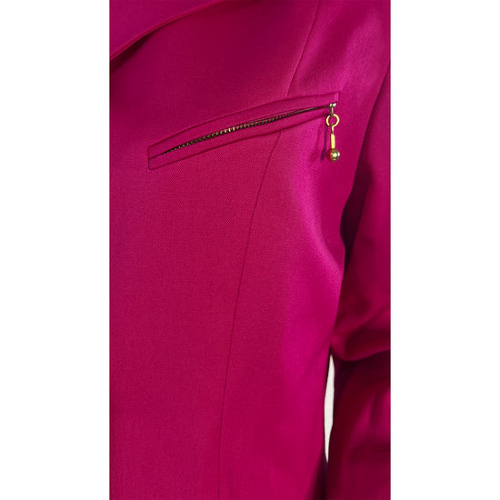 Tahari Blazer Gold Zippers Hot Pink Size 12 SKU 000008-8