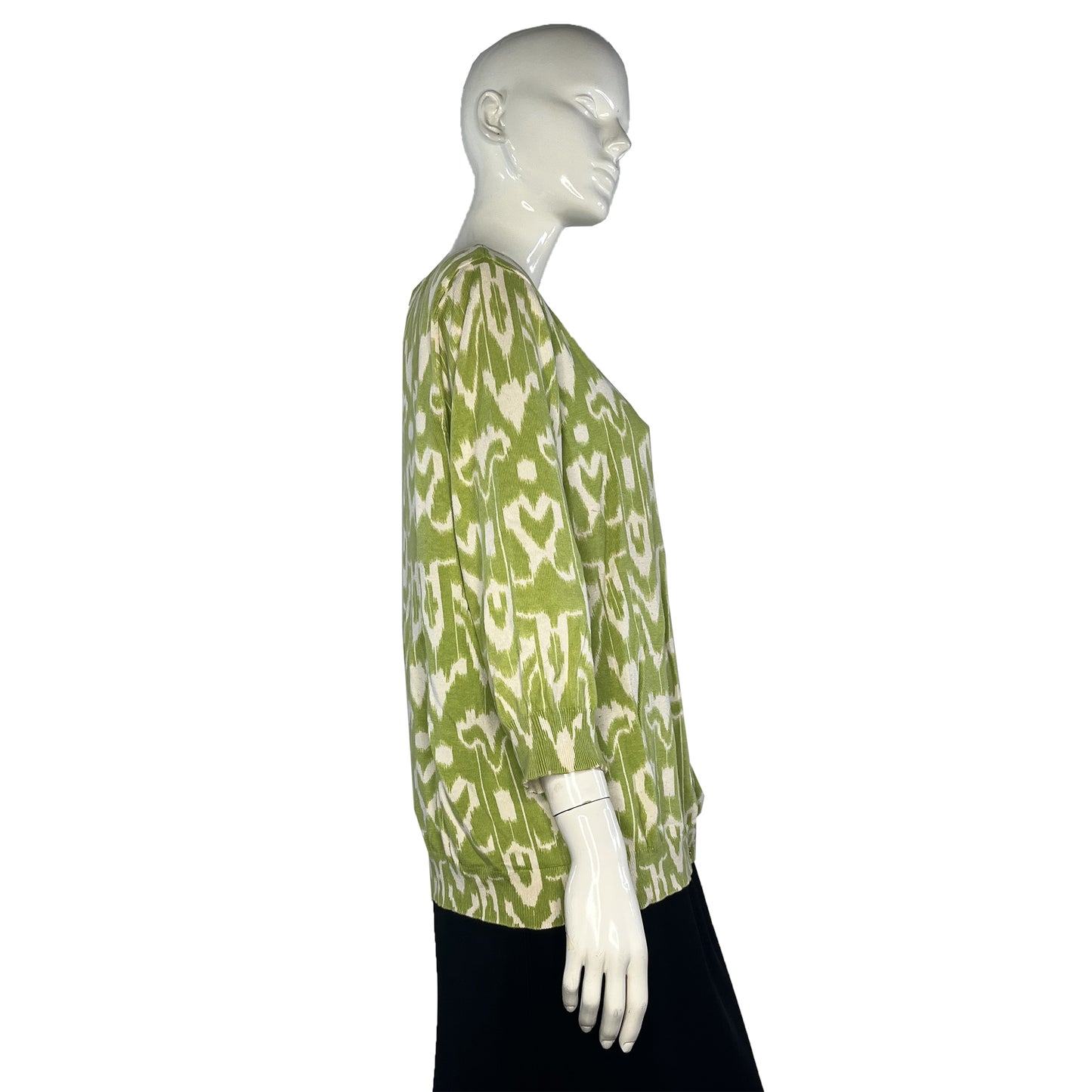 Talbots Cardigan  Button Down Abstract Green Size 1X SKU 000418