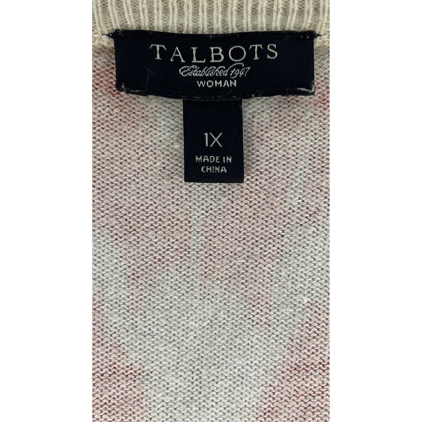 Talbots Cardigan Button Down Abstract Orange Size 1X SKU 000418