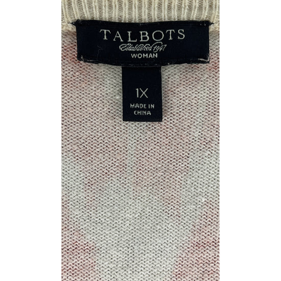 Talbots Cardigan Button Down Abstract Orange Size 1X SKU 000418