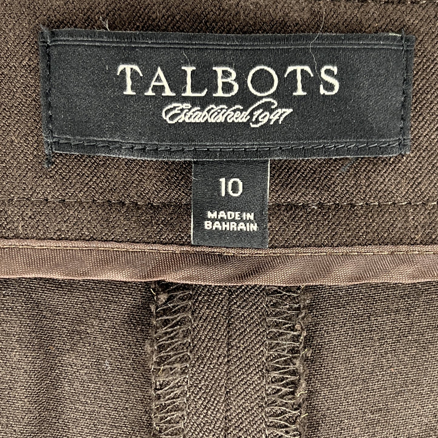 Talbots Dress Pants Brown Size 10 SKU 000416