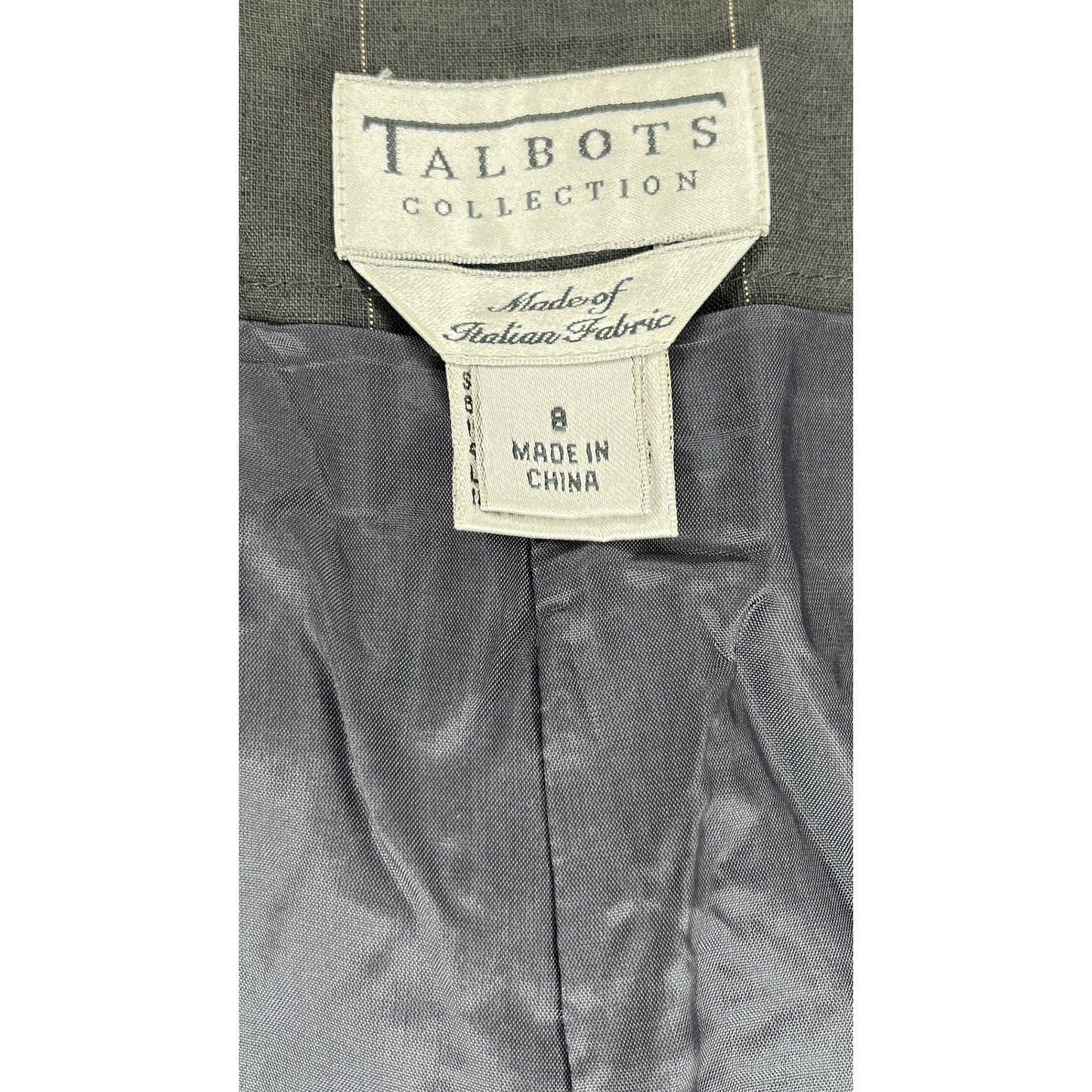 Talbots Dress Pants  Square Pin Stripe Gray Size 8 SKU 000416