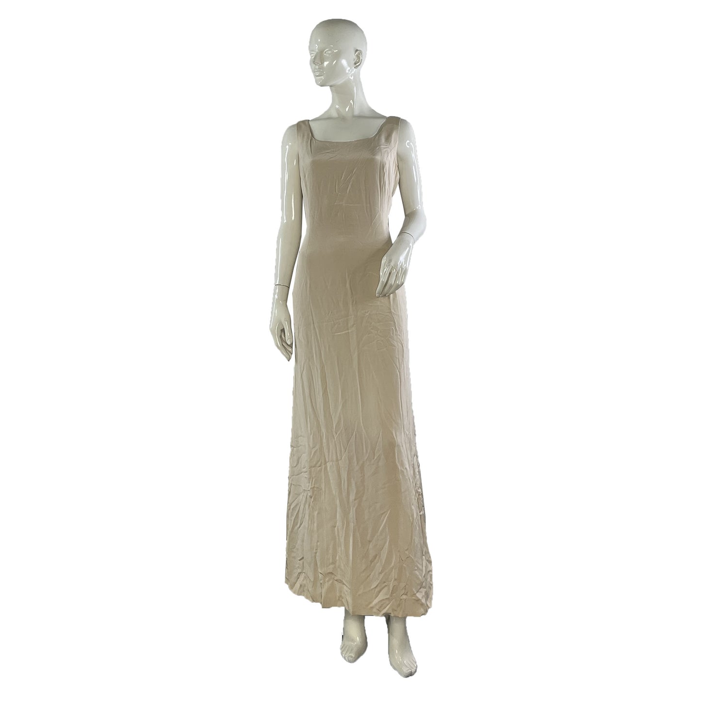 Talbots Dress Sleeveless Floor-Length Tan/ Nude Size 14 SKU 000414