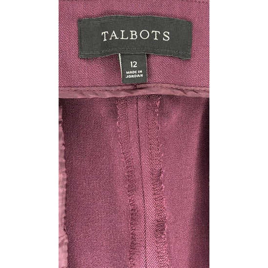 Talbots Pants Stretch Side-Zipper Enclosure Maroon Size 12 SKU 000416
