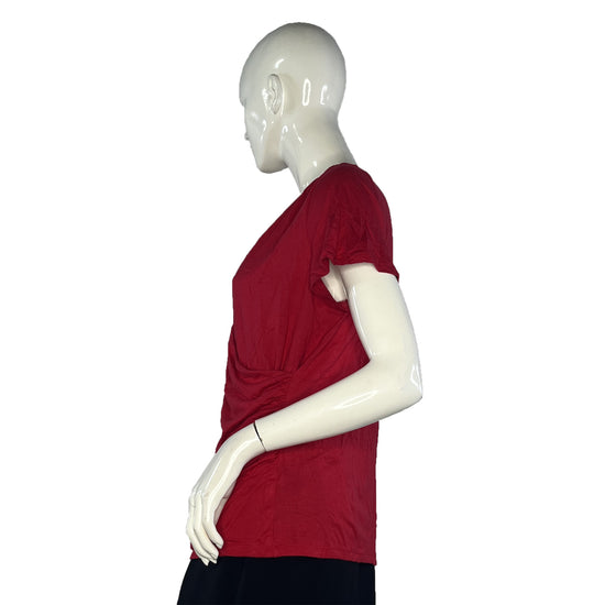 Talbots Top Short Sleeve Surplice V-Neck Red Size M SKU 000418