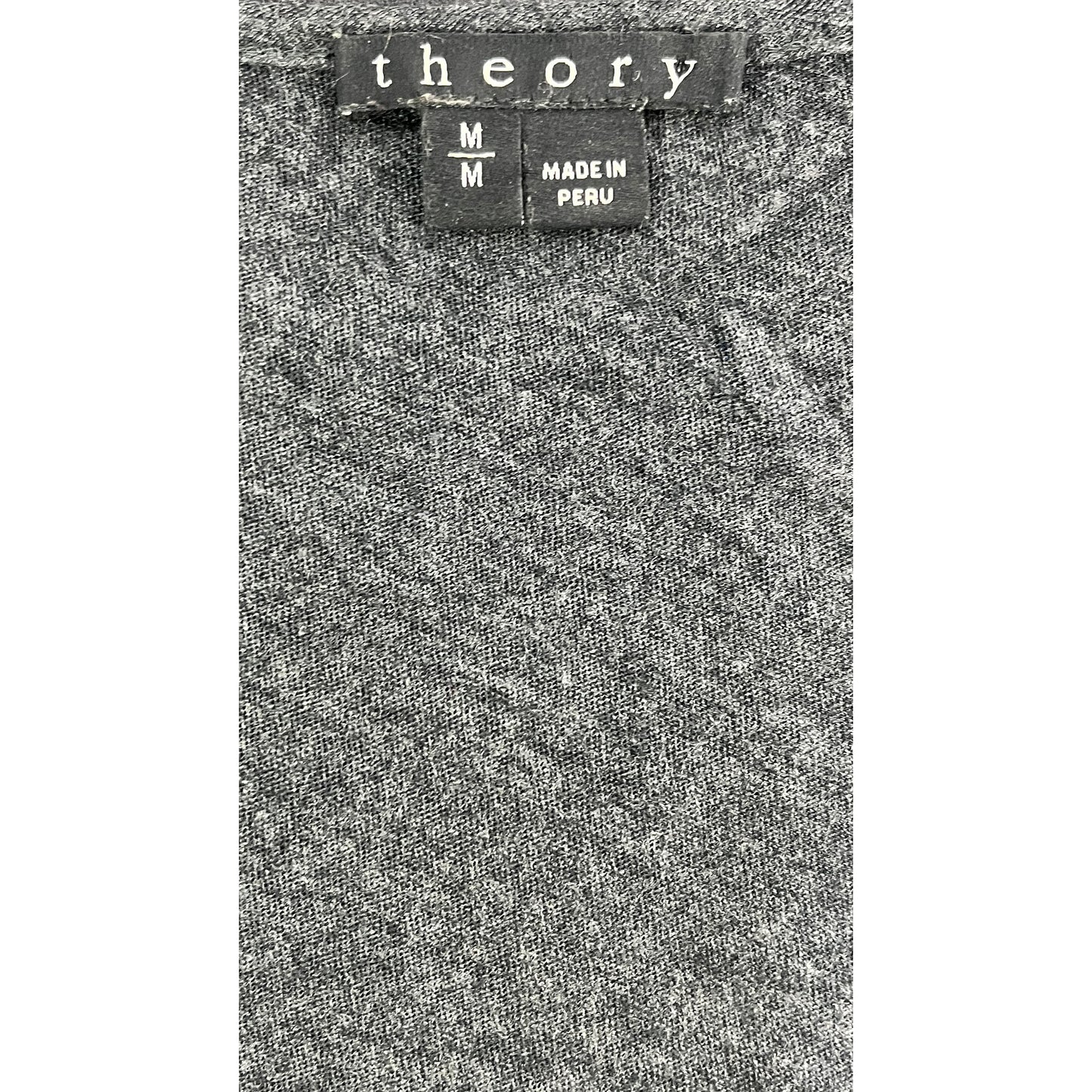Theory Top Short Sleeves Ruching Detail Dark Gray Size M SKU 000374-5