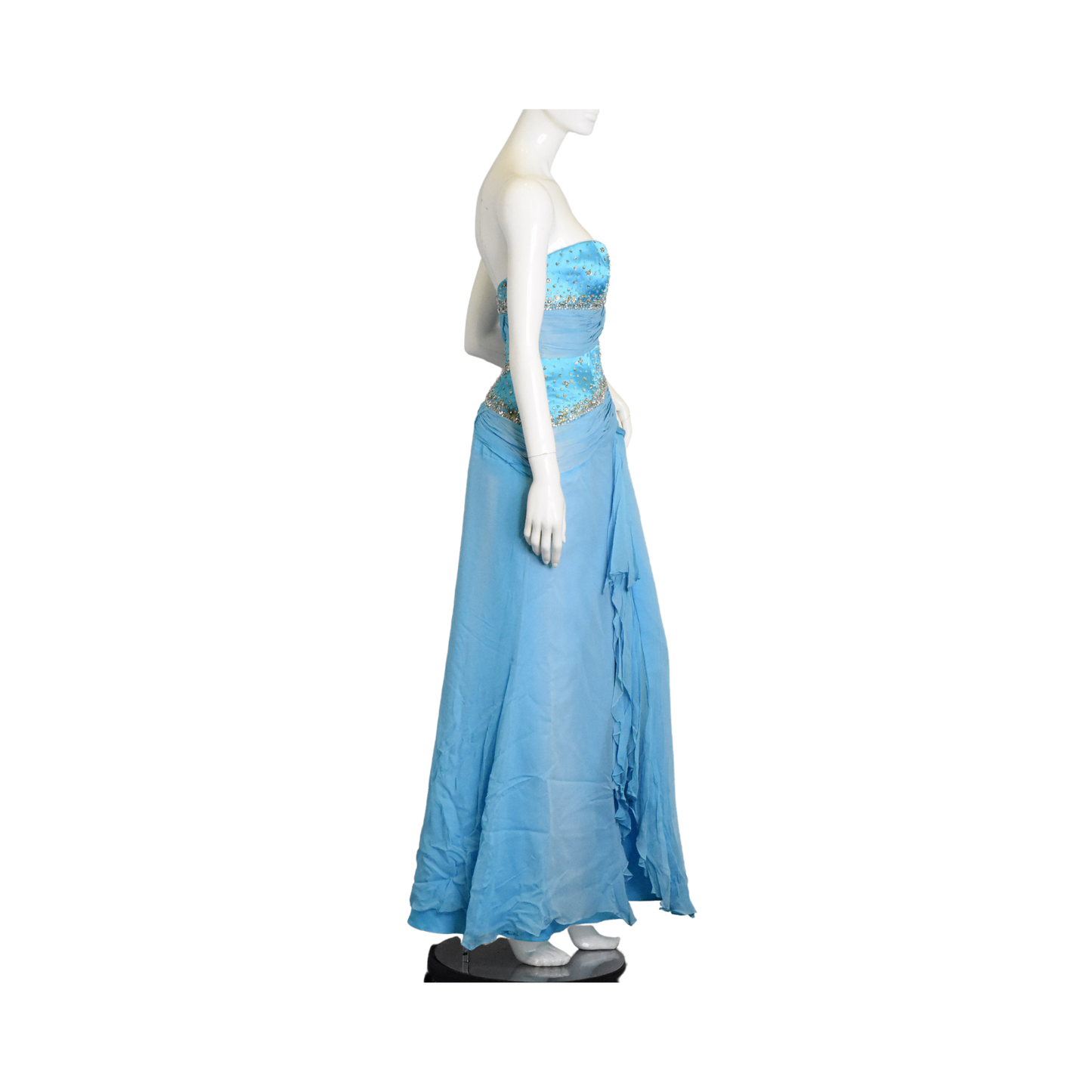 Tiffany Designs Gown Strapless Embellished Light Blue Size 12 SKU 000340-6