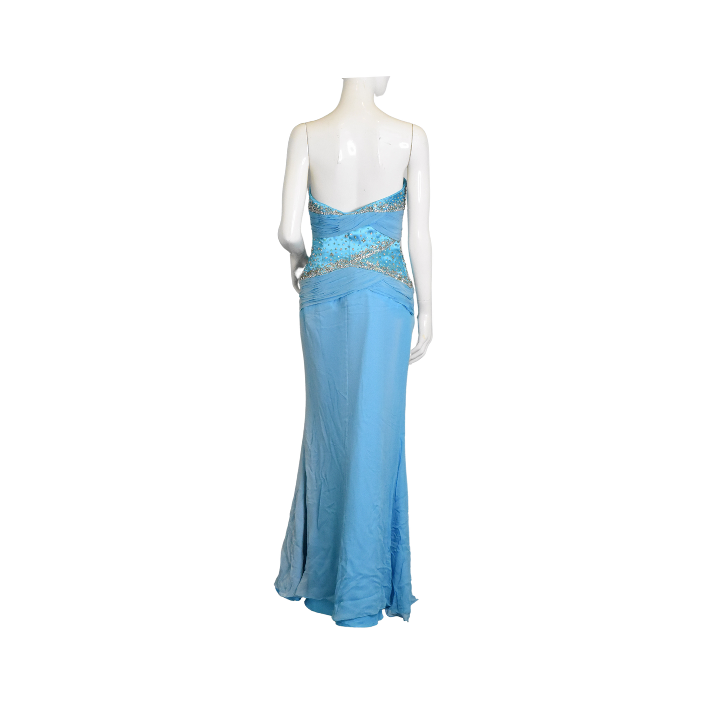 Tiffany Designs Gown Strapless Embellished Light Blue Size 12 SKU 000340-6