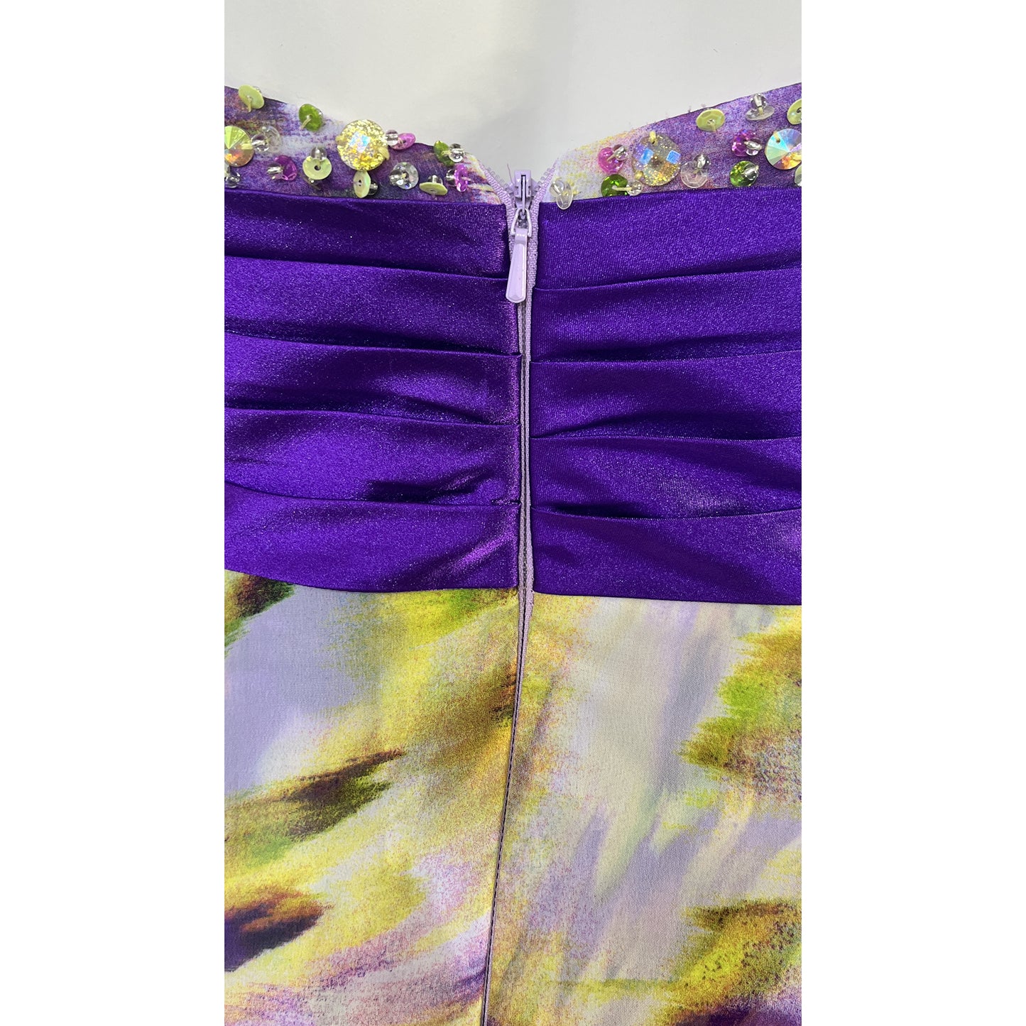 Tony Bowls Paris Gown Strapless Embellished Purple, Yellow, White Size 2 SKU 000365-2