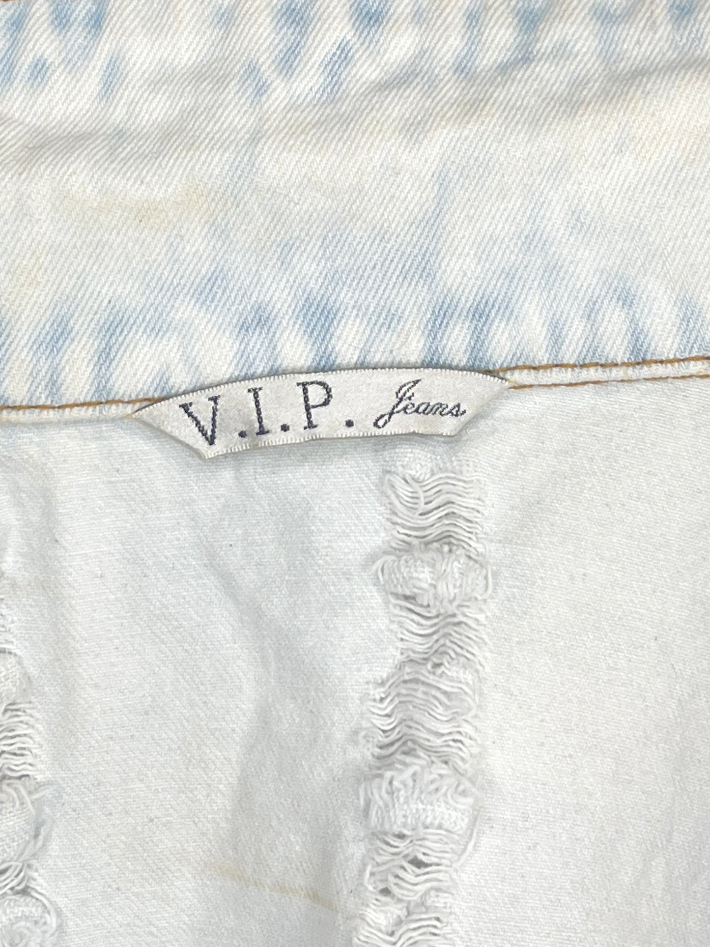VIP Jeans Vest Denim Light Blue, White Size XL SKU 000045