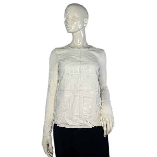 Vince Camuto Top  Leather Detail White Size XS SKU 000412