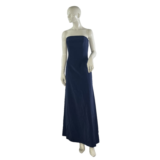 Vivian Dessy Diamond For Dessy Creations Gown Strapless Navy Size 10 SKU 000369-4