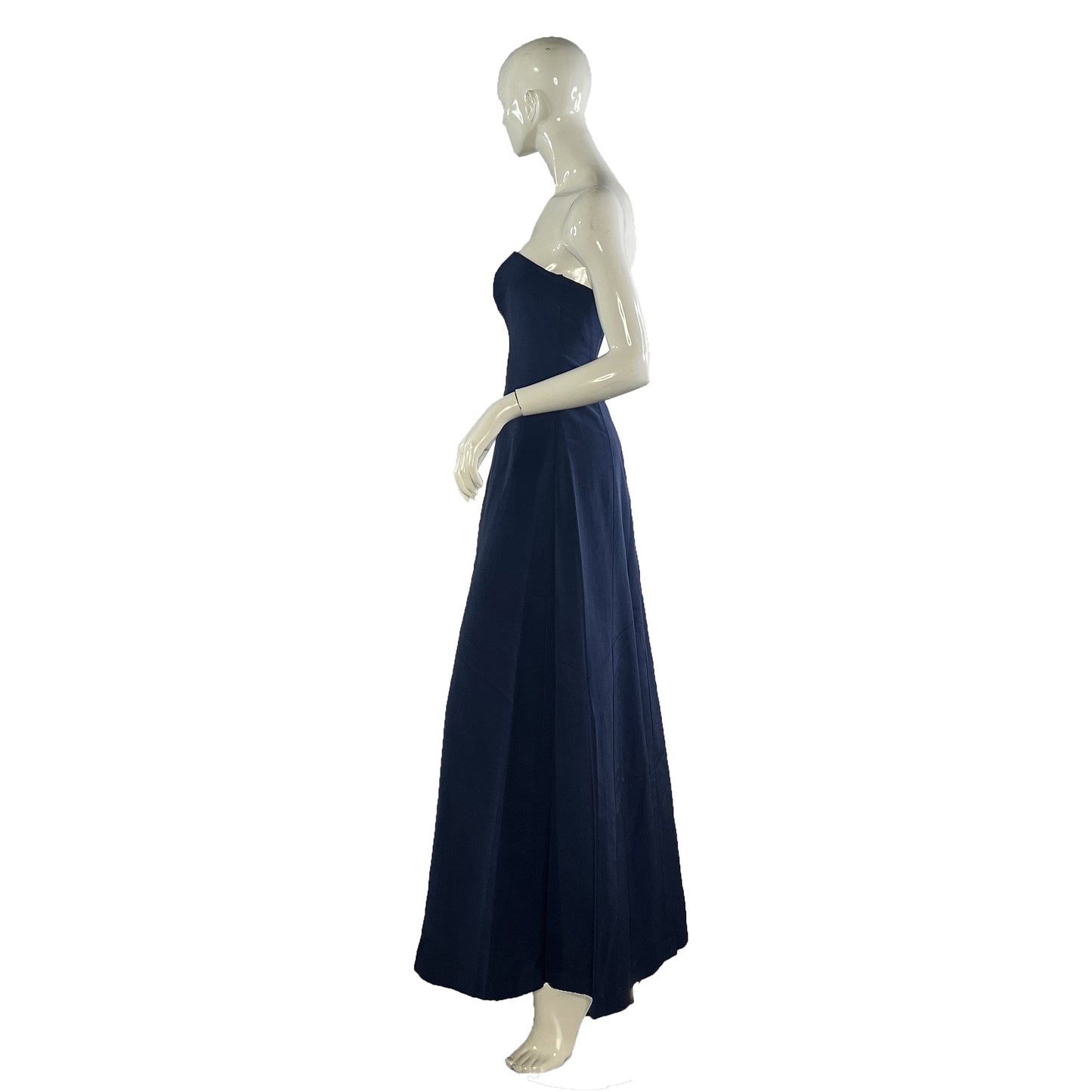 Vivian Dessy Diamond For Dessy Creations Gown Strapless Navy Size 10 SKU 000369-4