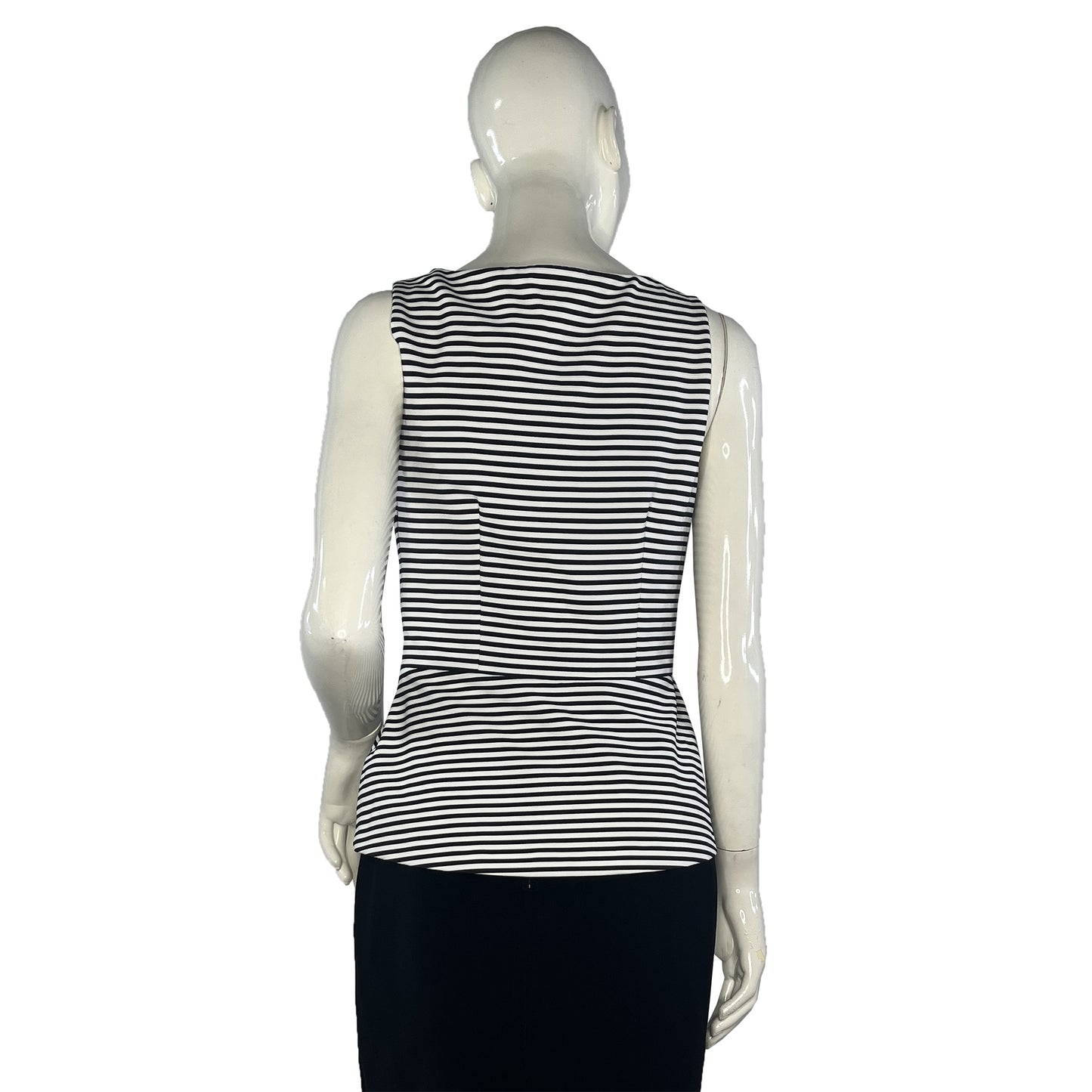 White House Black Market Top Black & White Stripes Peplum Size 4 SKU 000418