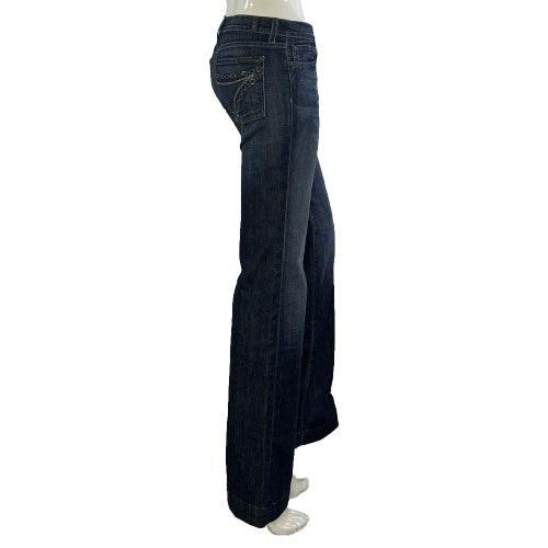 7 For All Mankind Denim Jeans Flare Dark Blue Size 29 SKU 000002-3